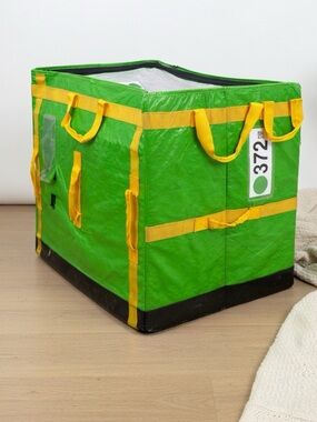 XL Amazon Courier Delivery Tote - HEAVY DUTY - 28x23x20 - Collapsible -Lime/yell